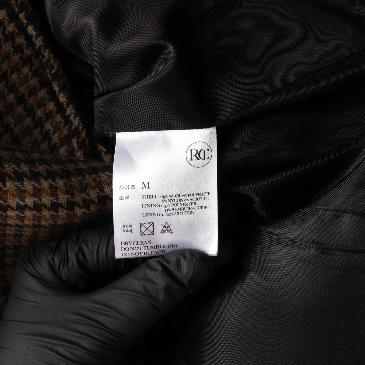 렉토 21FW 70S 도그투스 체크 울 자켓 재킷 블레이저 M 이미지 7