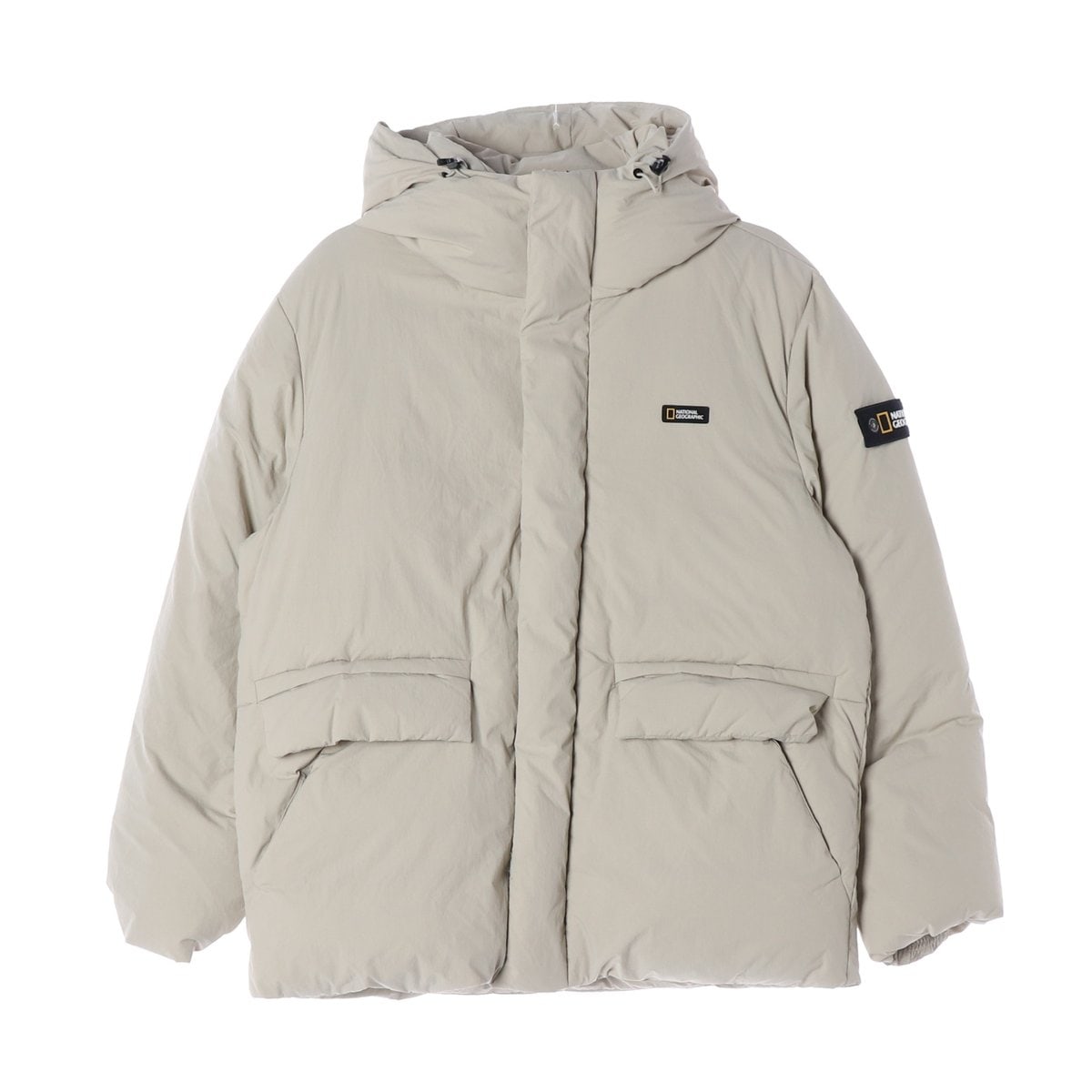 (새상품)내셔널지오그래픽 24FW 베이지 덕다운 숏 패딩 다운 재킷 L 이미지 1