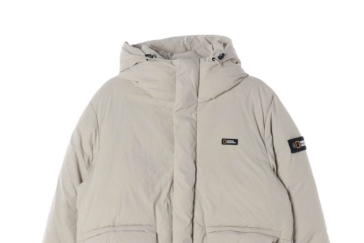 (새상품)내셔널지오그래픽 24FW 베이지 덕다운 숏 패딩 다운 재킷 L 이미지 4