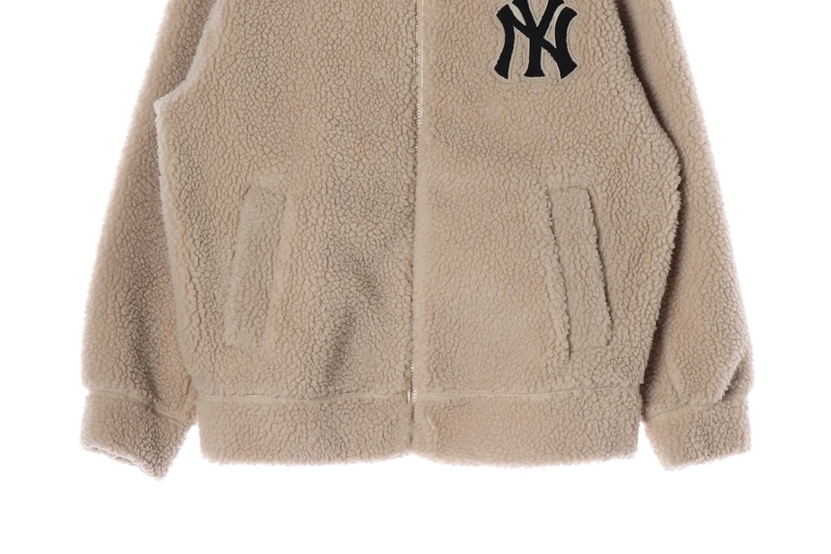 MLB 엠엘비 NY 베이지 플리스 후리스 집업 재킷 점퍼 M 이미지 4