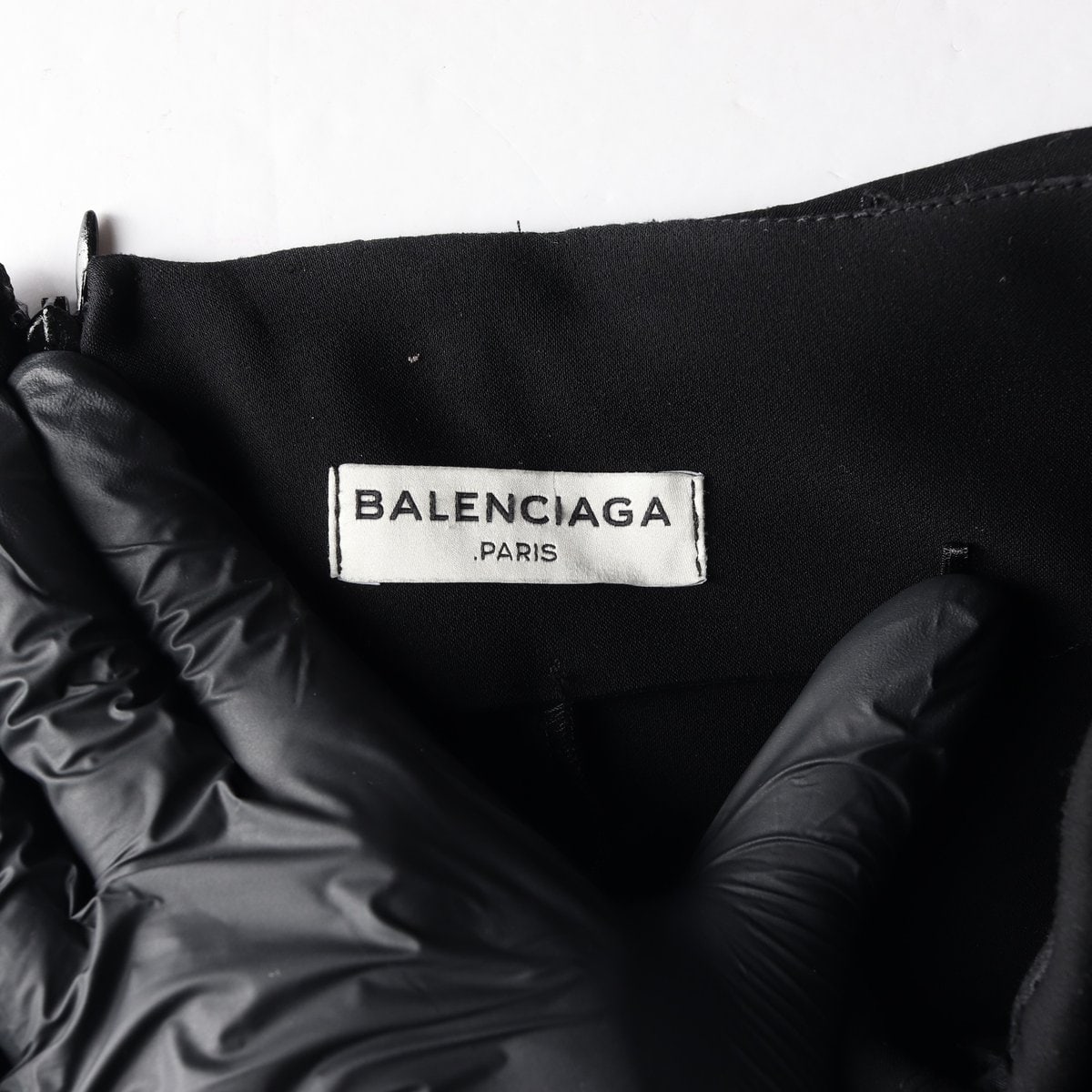 발렌시아가 사선 레이어드 A라인 플레어 미니 스커트 치마 블랙 이미지 5