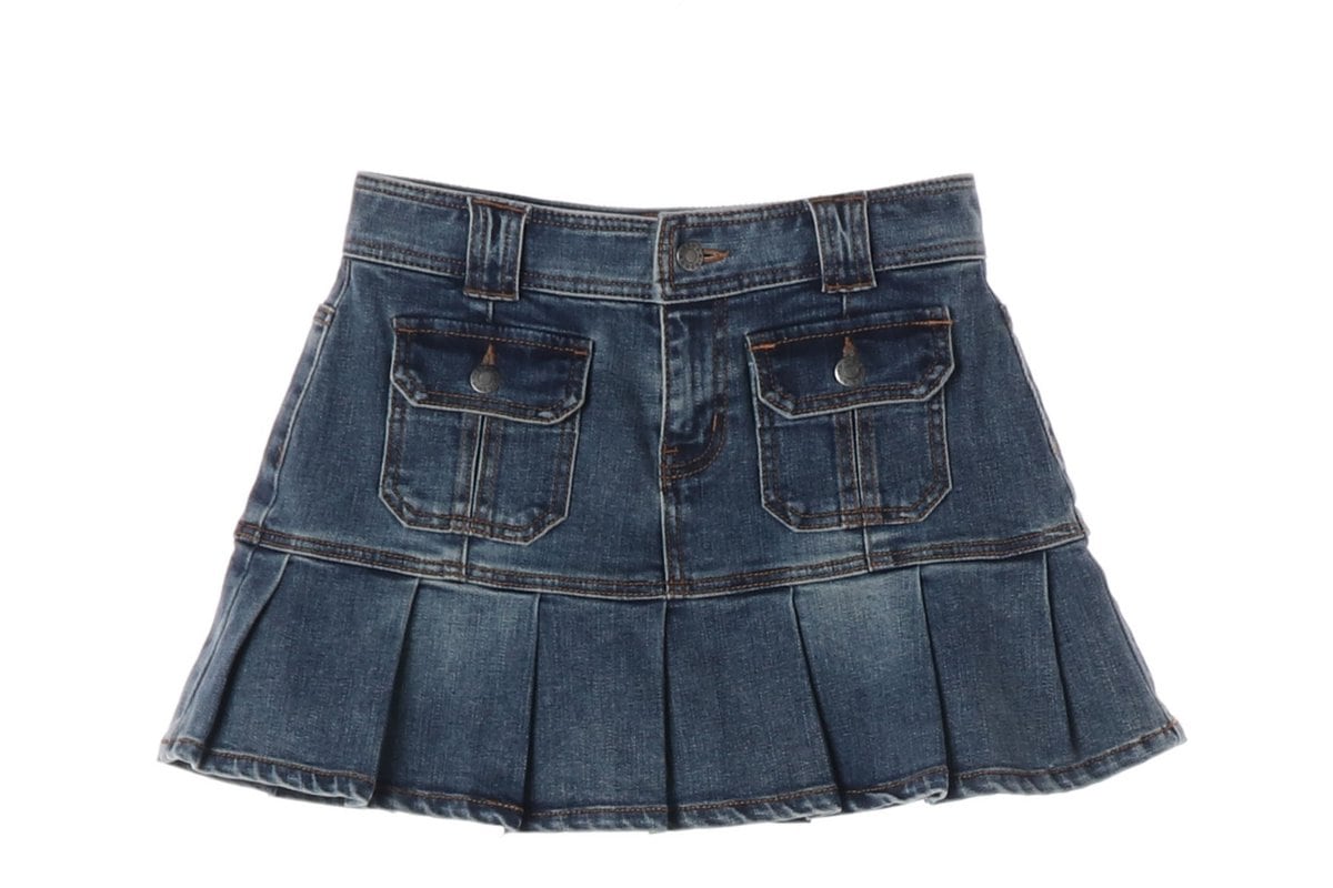 키르시 플리츠 데님 미니 스커트 청치마  상세 이미지 3