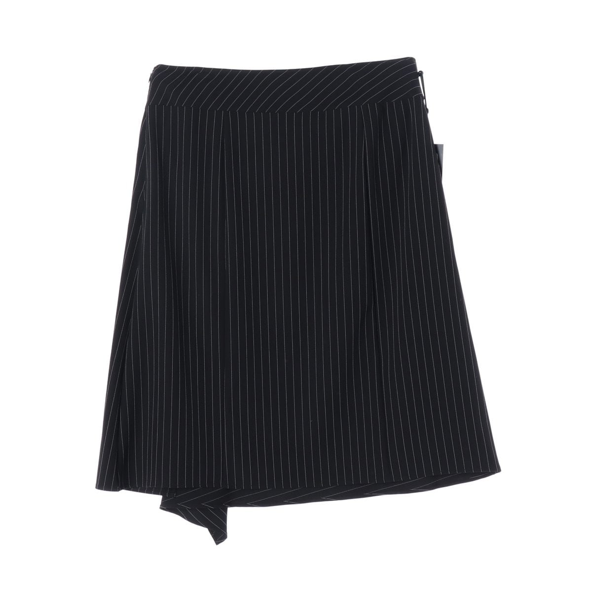 DKNY 디케이앤와이 블랙 스트라이프 러플 드레이프 미니 스커트 치마 이미지 2