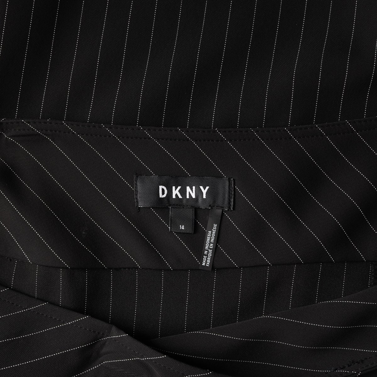 DKNY 디케이앤와이 블랙 스트라이프 러플 드레이프 미니 스커트 치마 이미지 5