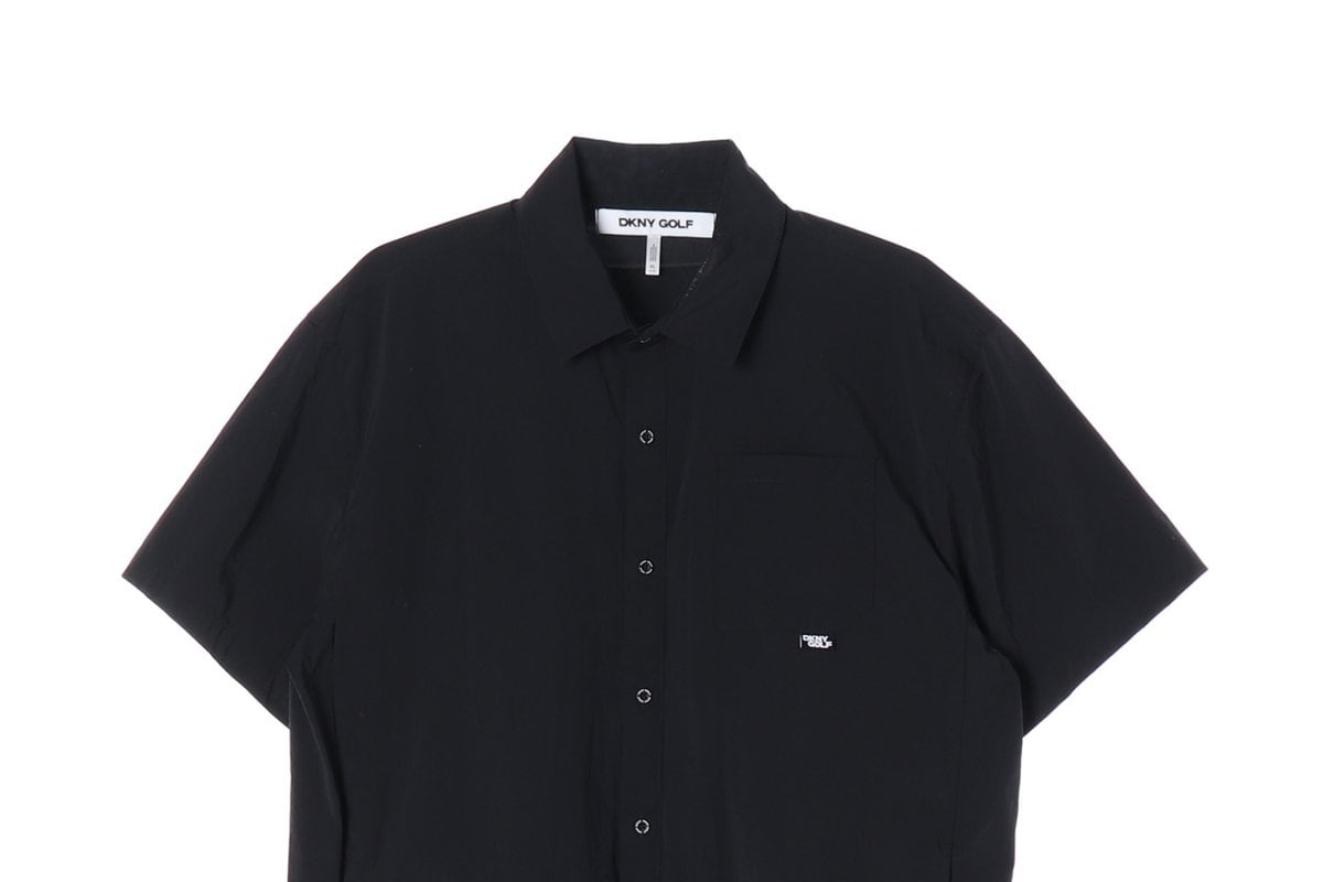 DKNY 디케이앤와이 골프 25SS 우븐 반팔 셔츠 블랙 XL 상세 이미지 3