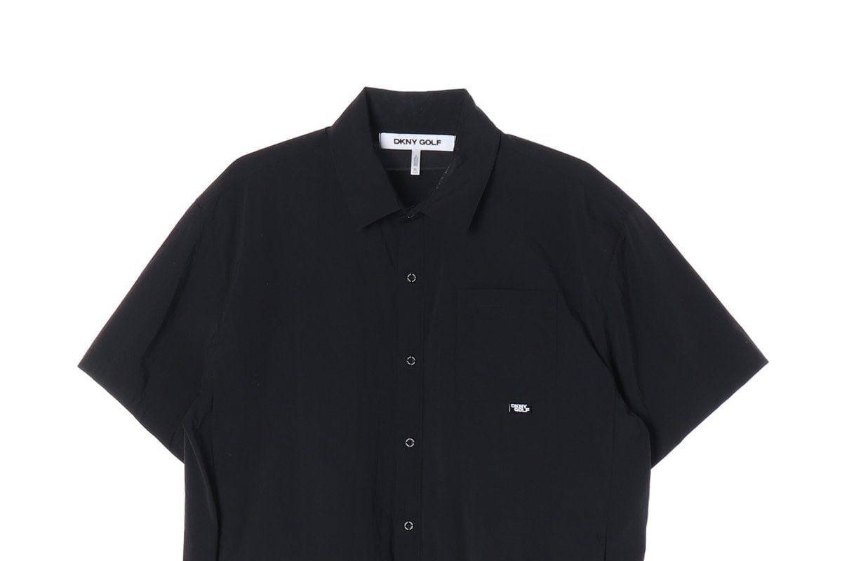 DKNY 디케이앤와이 골프 25SS 우븐 반팔 셔츠 블랙 XL 이미지 3