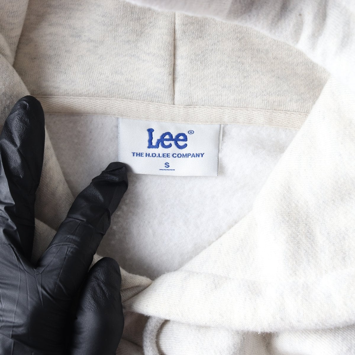 LEE 리 빅로고 오버핏 기모 후디 후드티 오트밀 S 상세 이미지 5