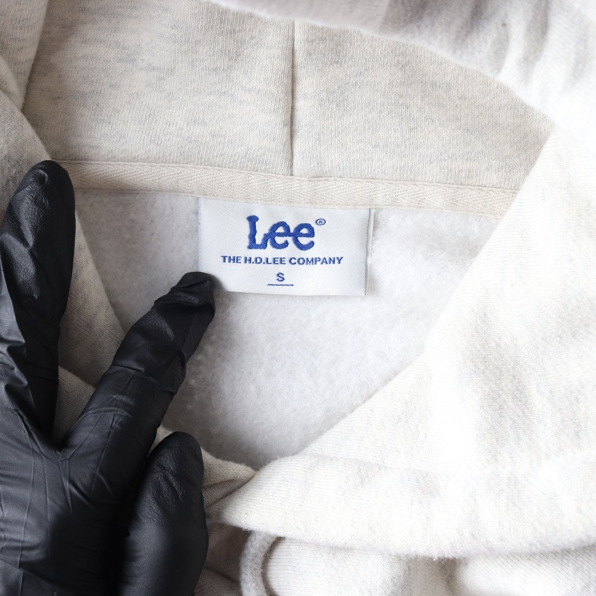 LEE 리 빅로고 오버핏 기모 후디 후드티 오트밀 S 이미지 5