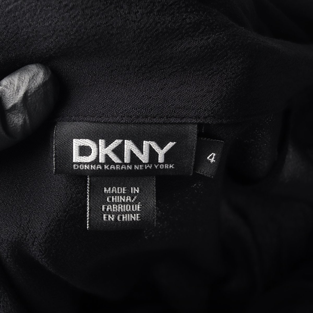 DKNY 디케이앤와이 블랙 드레이프 랩 긴팔 셔츠 블라우스 이미지 6