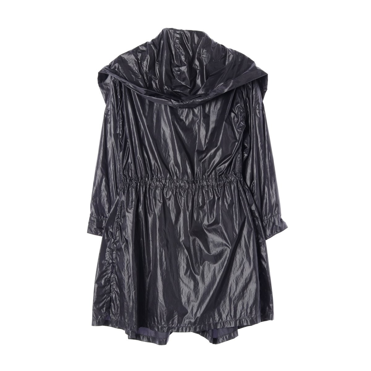타임 글로시 레이어드 후드 바람막이 코트 점퍼 블랙 S 이미지 2