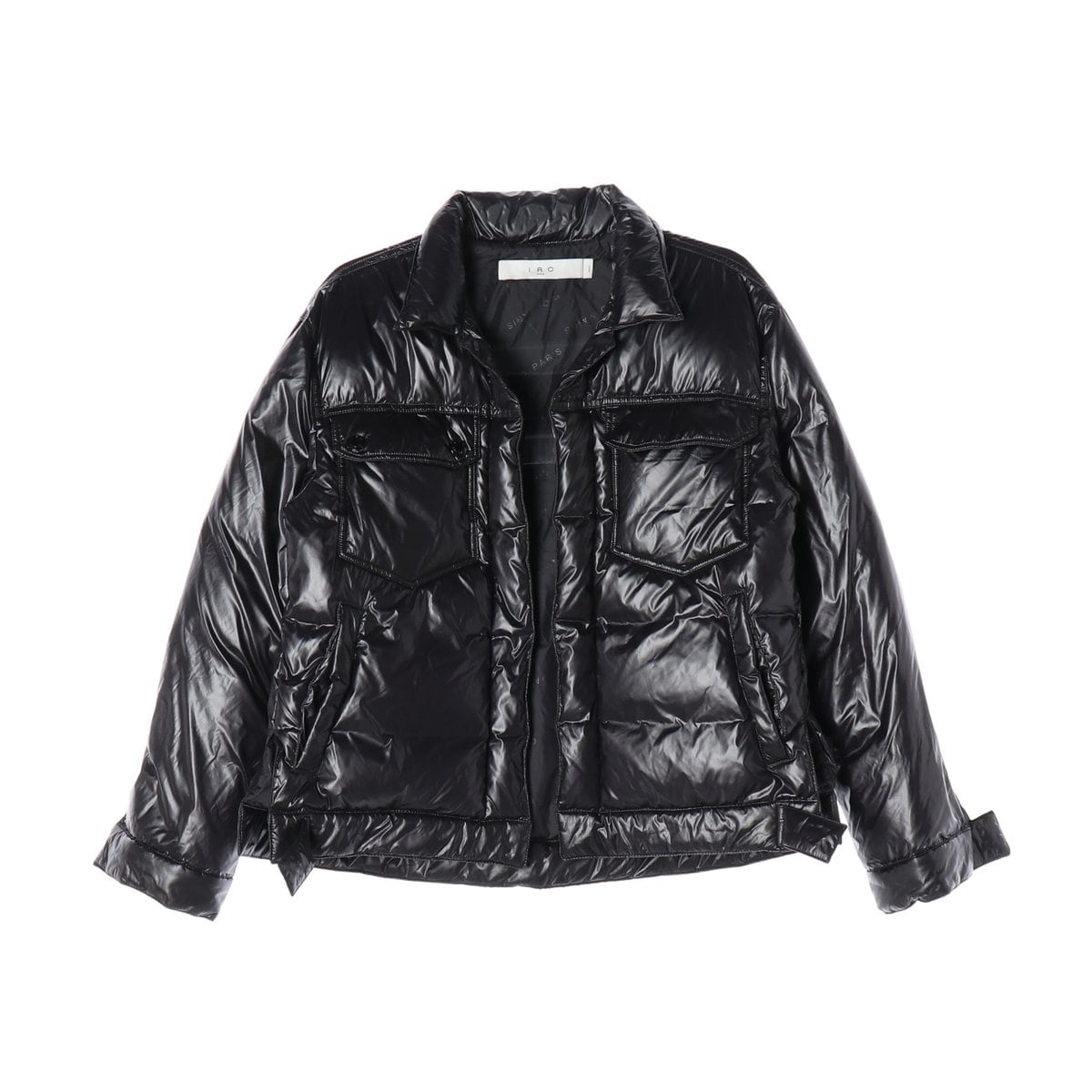 IRO 이로 22FW 숏 구스다운 패딩 재킷 글로시 블랙 S 상세 이미지 1