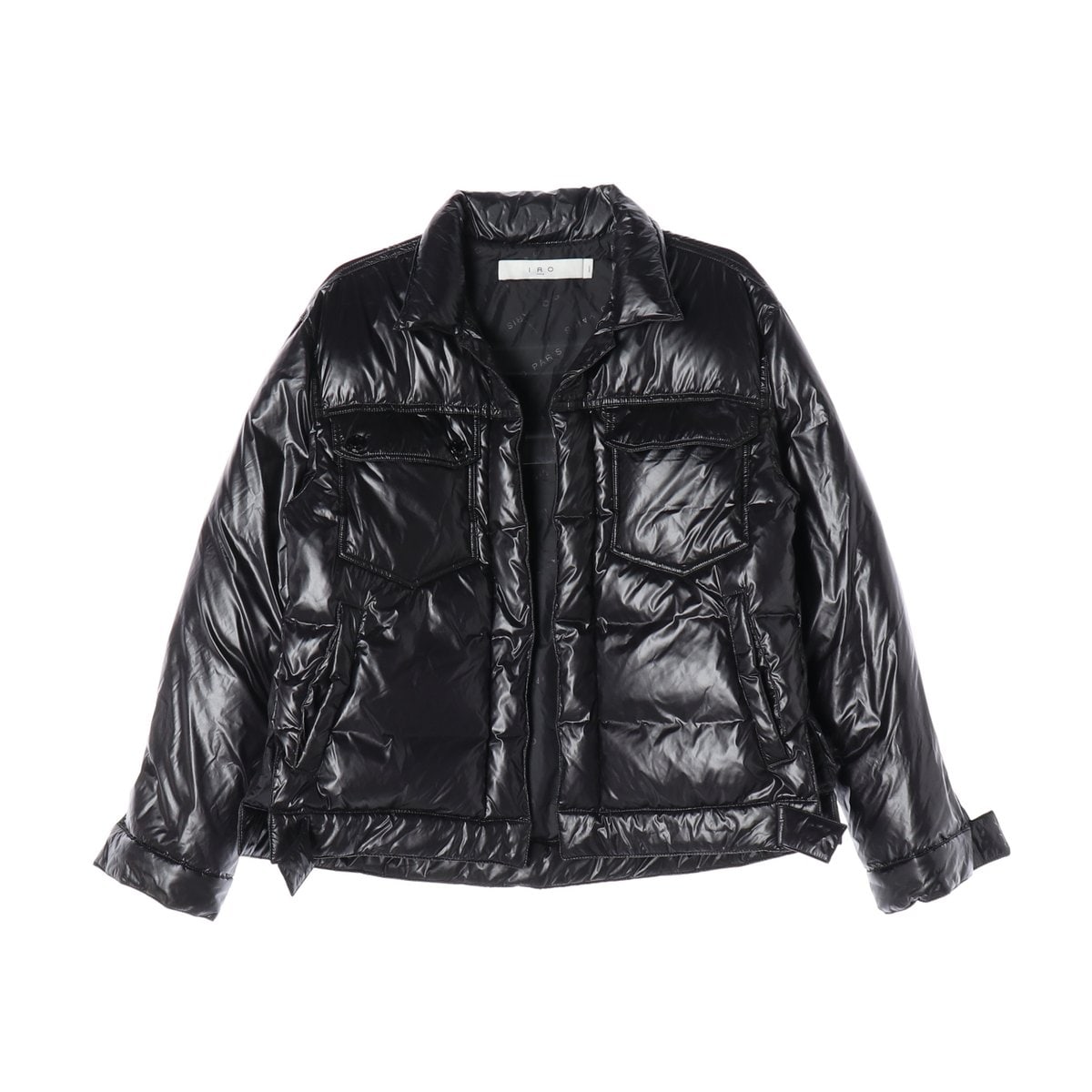 IRO 이로 22FW 숏 구스다운 패딩 재킷 글로시 블랙 S 이미지 1