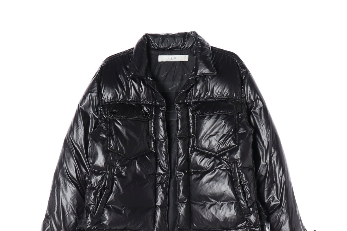 IRO 이로 22FW 숏 구스다운 패딩 재킷 글로시 블랙 S 상세 이미지 4