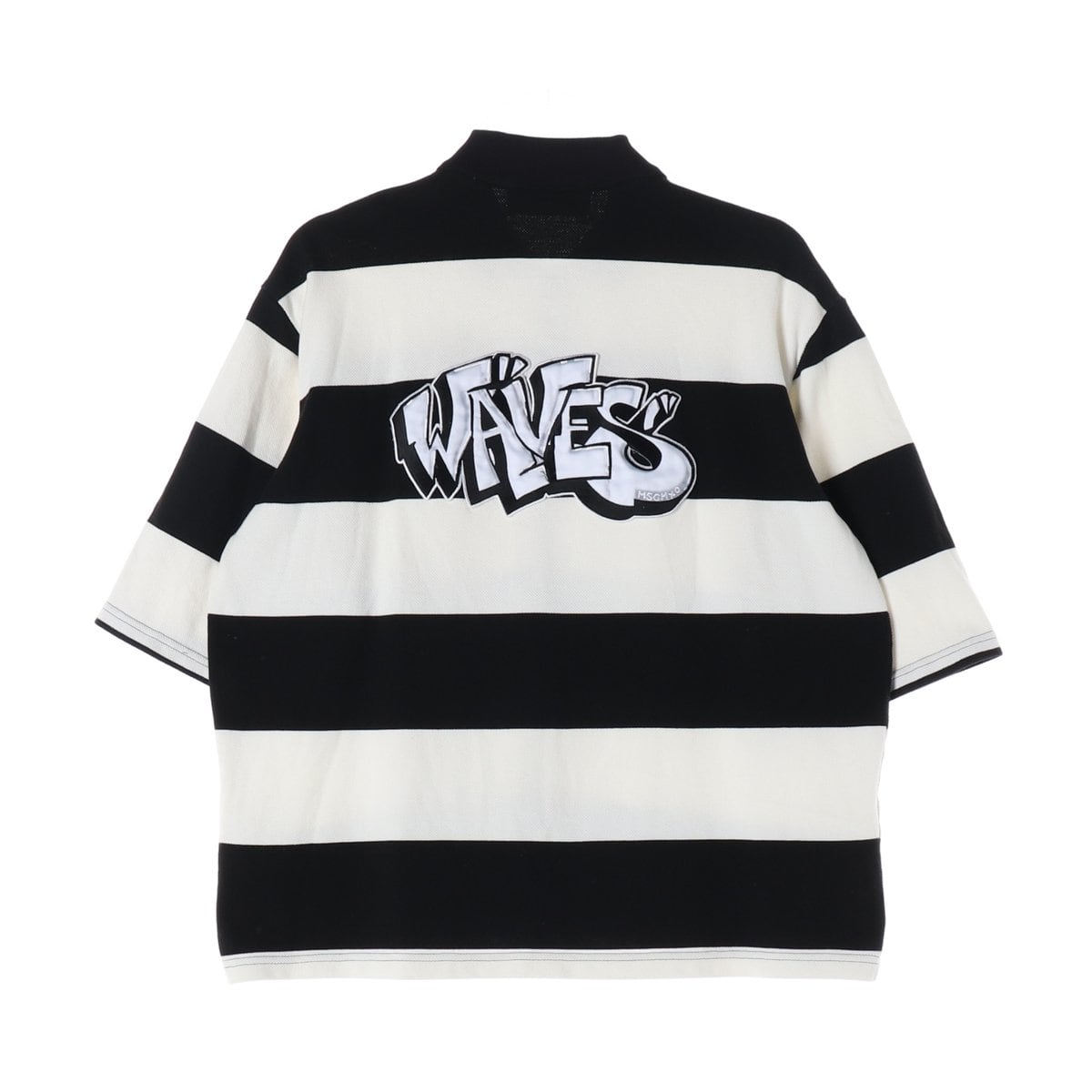 MSGM 엠에스지엠 스트라이프 WAVE 자수 폴로 셔츠 반팔 셔츠 상세 이미지 2
