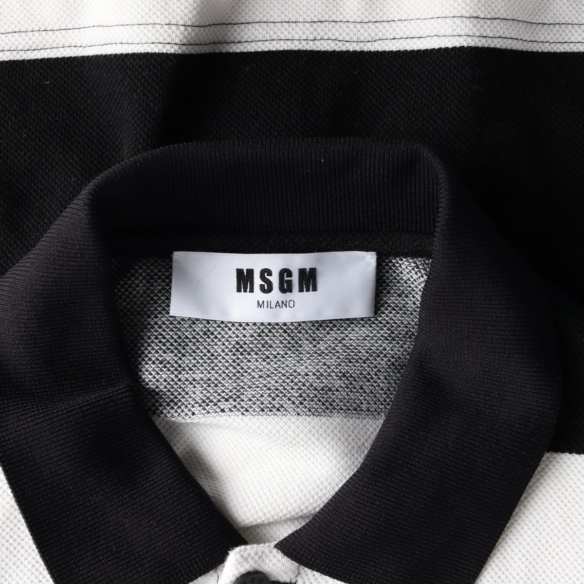 MSGM 엠에스지엠 스트라이프 WAVE 자수 폴로 셔츠 반팔 셔츠 상세 이미지 5