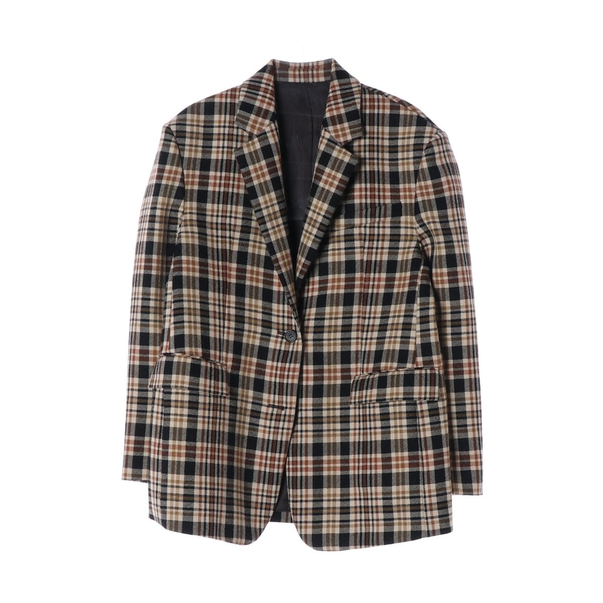 준지 21FW 울100% 체크 블레이저 자켓 재킷 브라운  상세 이미지 1