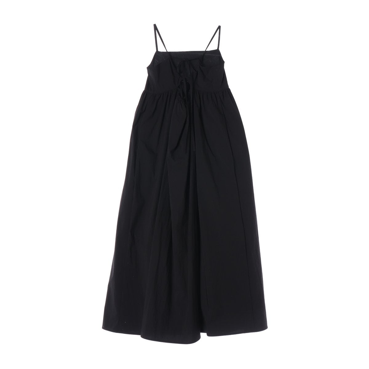 리엘 24SS 백리스 스트랩 뷔스티에 나시 롱 원피스 블랙 상세 이미지 2