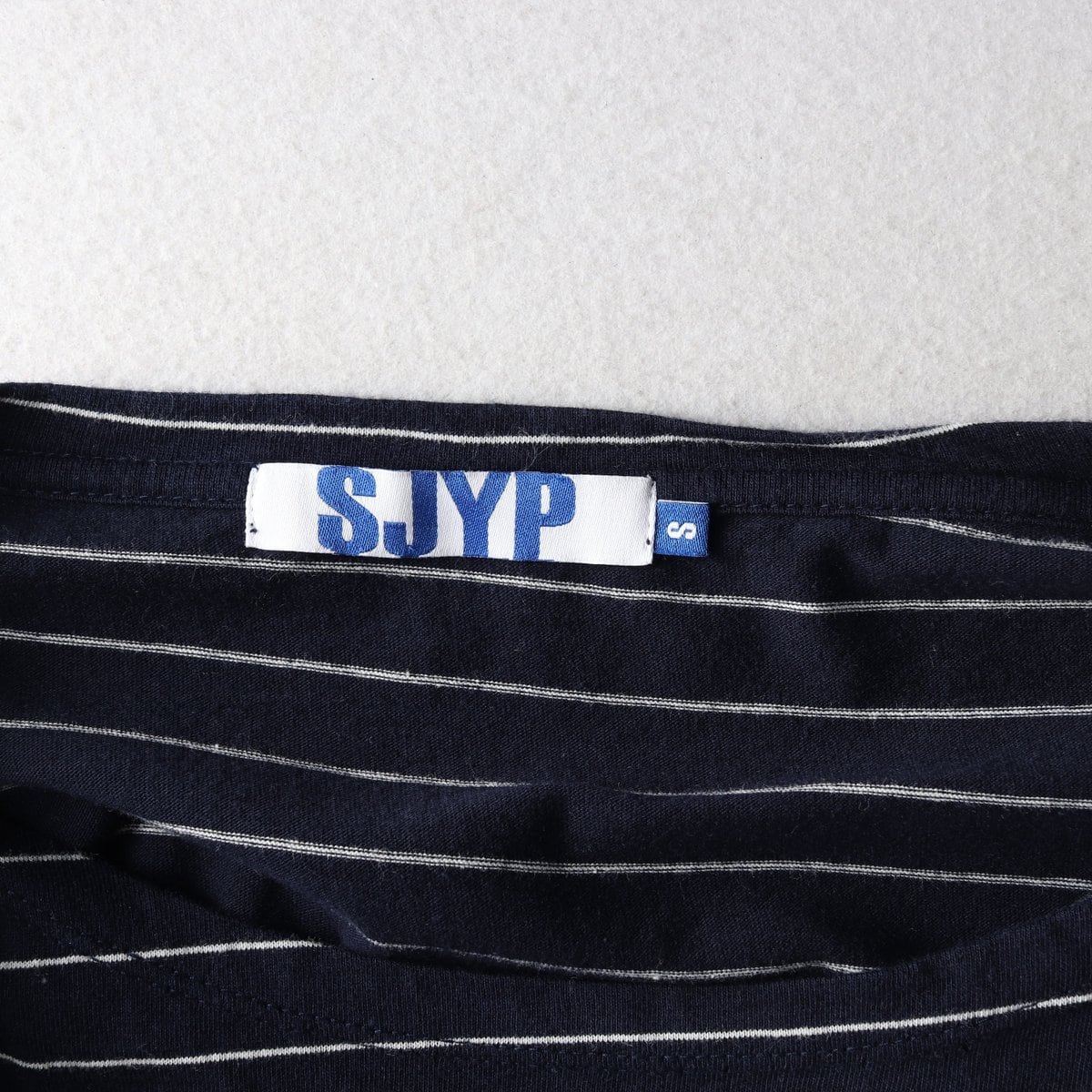 SJYP 에스제이와이피 스포츠 자수 스트라이프 긴팔 티셔츠 네이비 S 상세 이미지 5