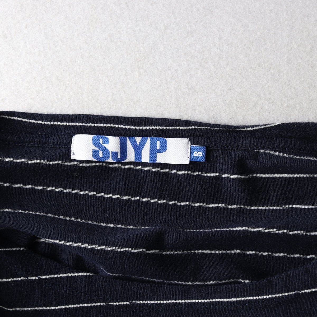 SJYP 에스제이와이피 스포츠 자수 스트라이프 긴팔 티셔츠 네이비 S 이미지 5
