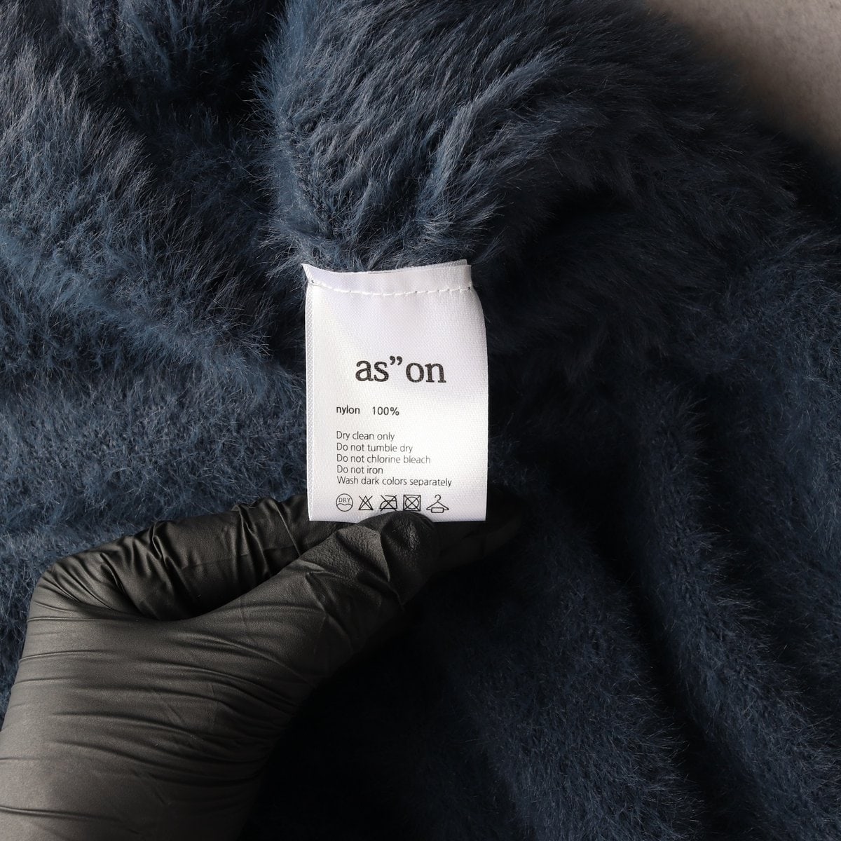 애즈온 마카롱 가디건 블루그린 플러피 브이넥 크롭  이미지 7