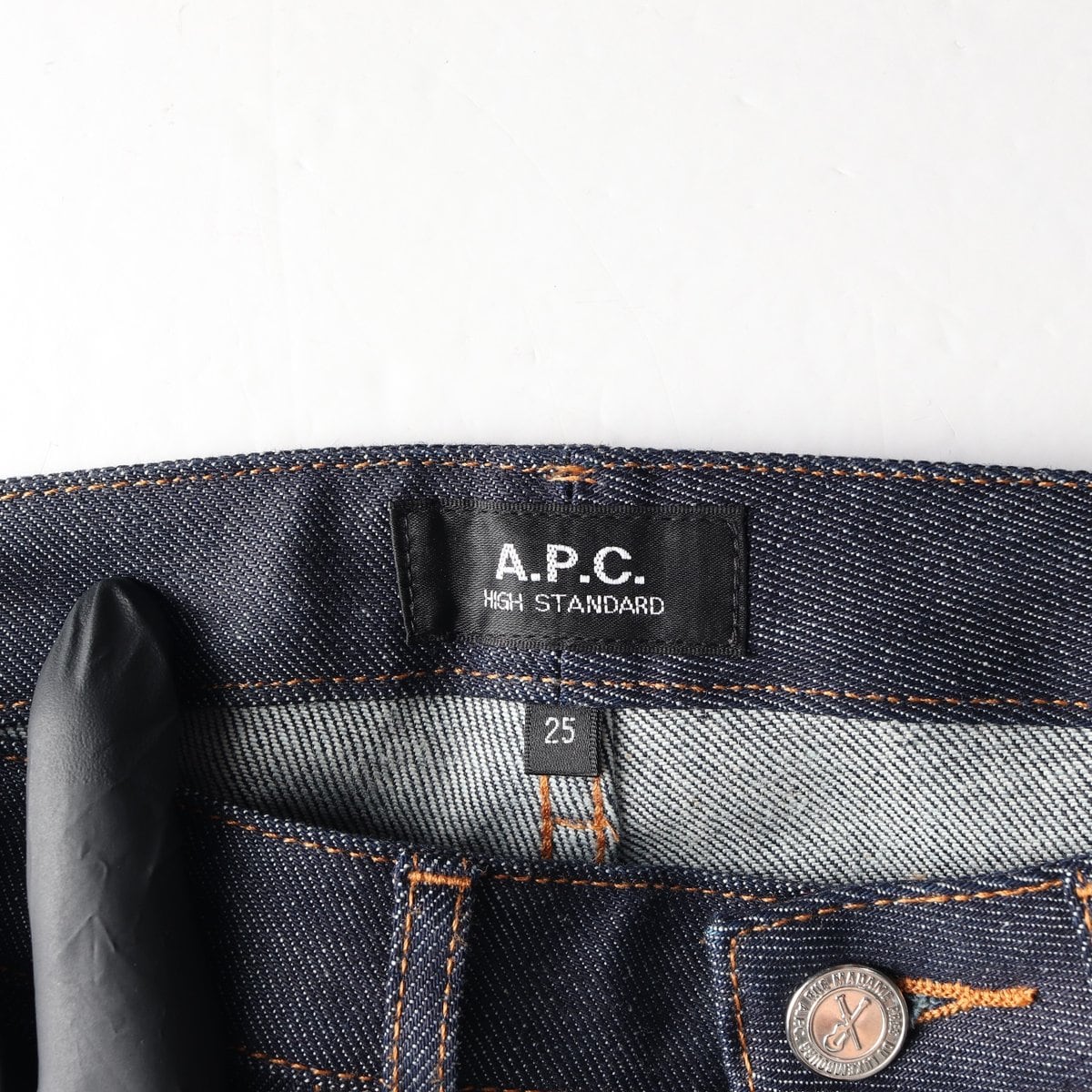 APC 아페쎄 진청 생지 미드라이즈 슬림 데님팬츠 청바지 W25 상세 이미지 6