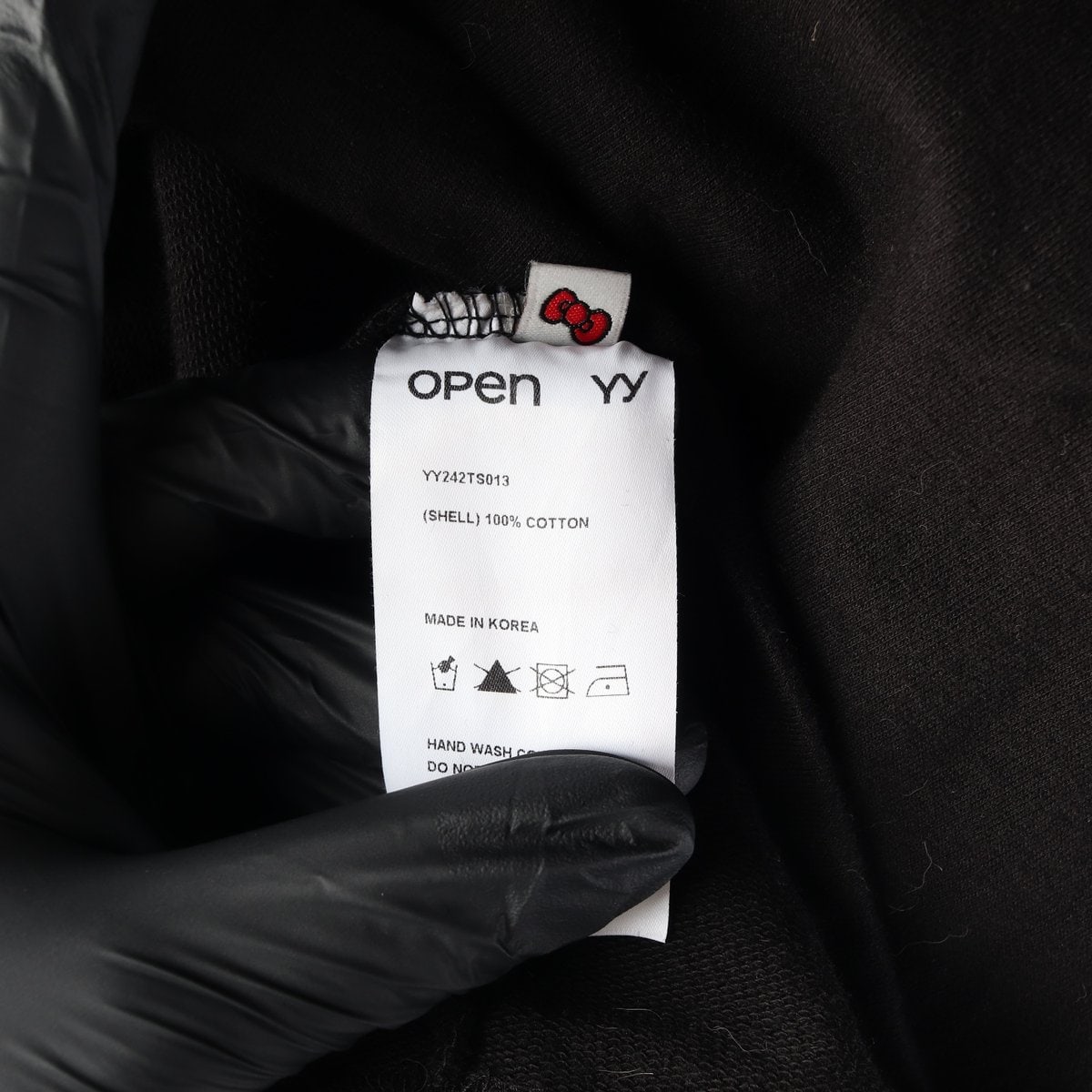 오픈와이와이 X 헬로키티 반팔 카라티 티셔츠 블랙  이미지 6