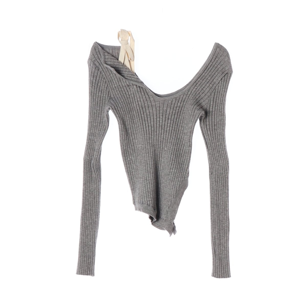글로니 23FW ISA ASYMMETRICAL 니트 탑 그레이 상세 이미지 1