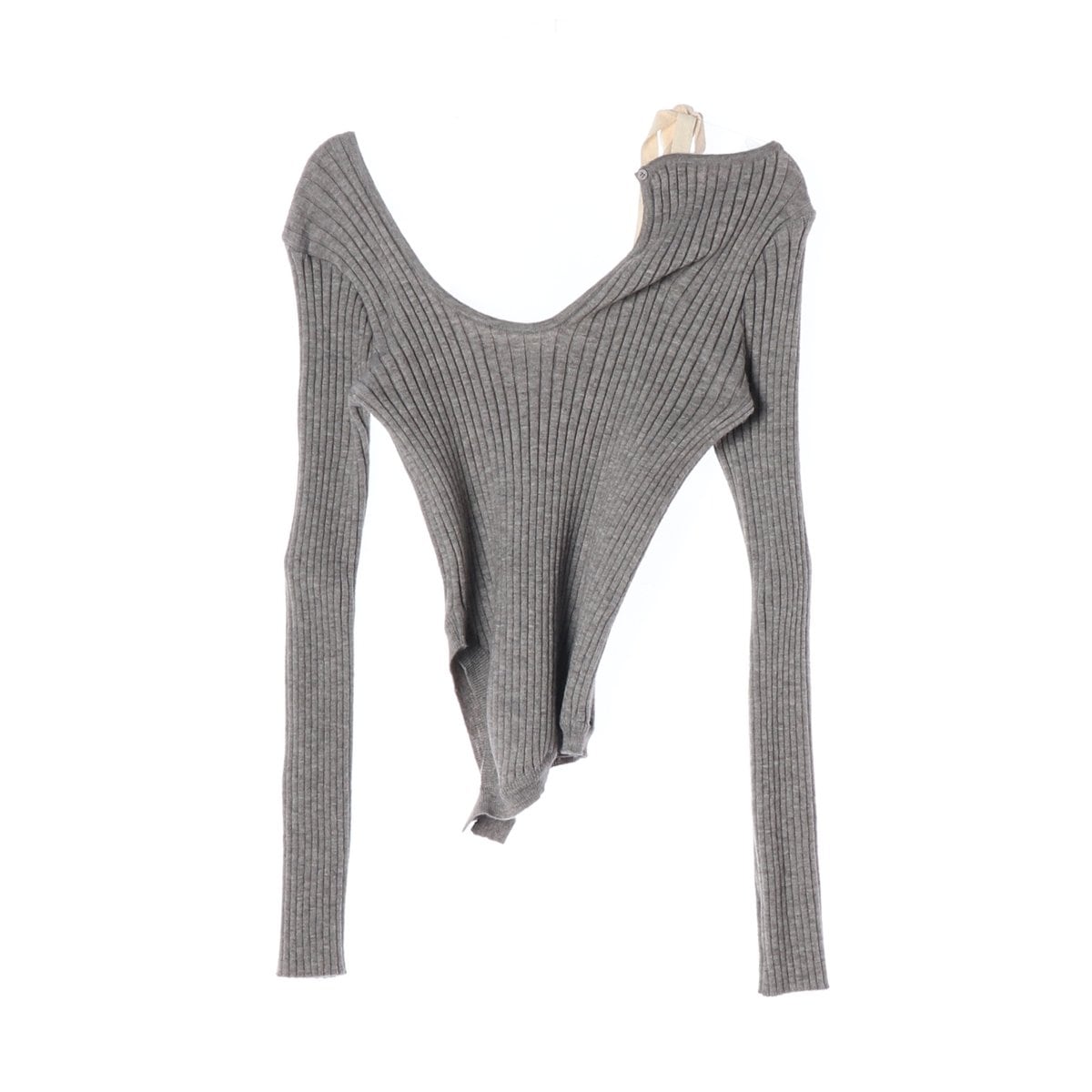 글로니 23FW ISA ASYMMETRICAL 니트 탑 그레이 상세 이미지 2
