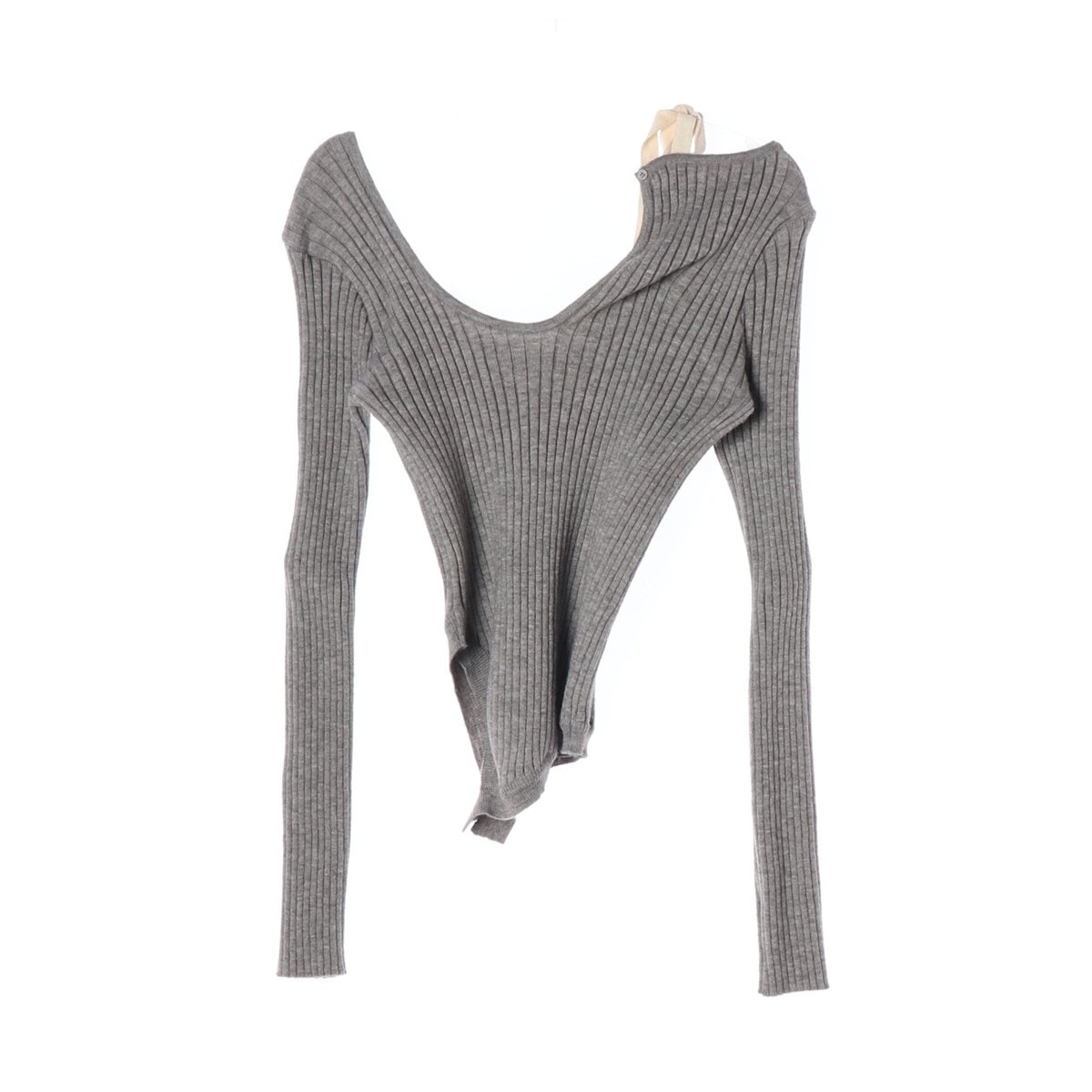 글로니 23FW ISA ASYMMETRICAL 니트 탑 그레이 이미지 2