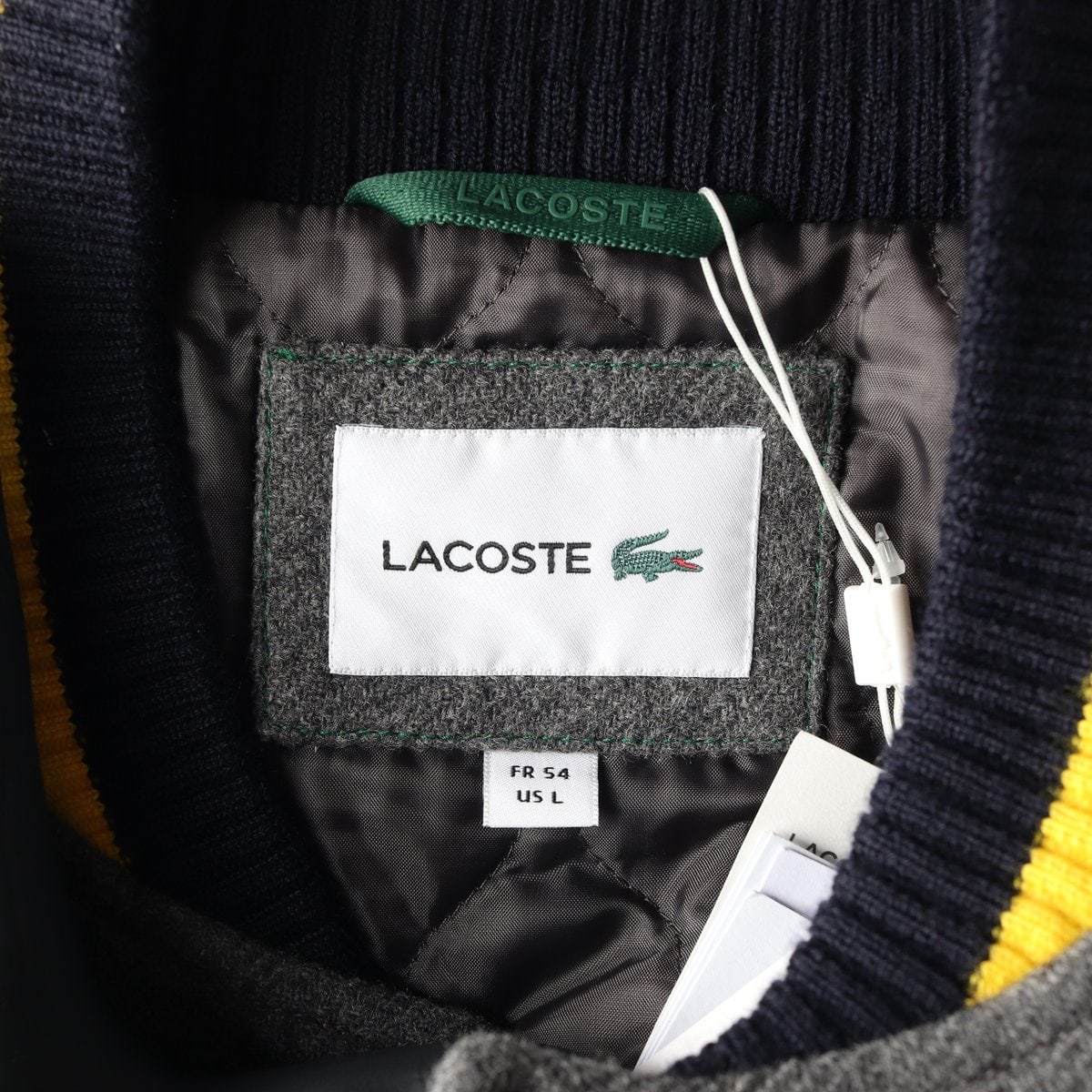 (새상품)라코스테 23FW 울믹스 야구점퍼 울 바시티 재킷 그레이 L 이미지 5
