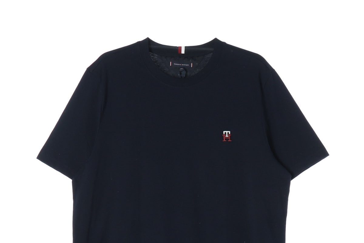 (새상품)타미힐피거 23SS TH 로고 반팔 티셔츠 블랙 XXL 상세 이미지 3