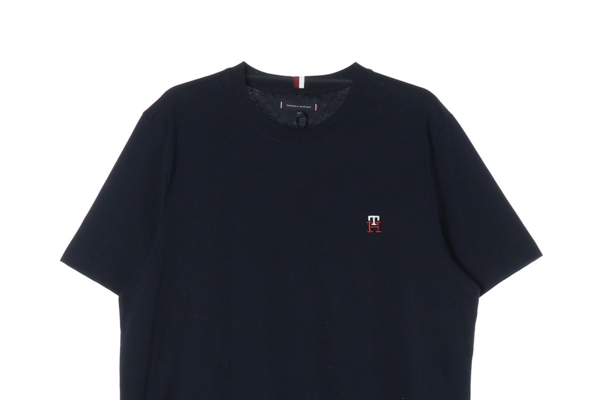 (새상품)타미힐피거 23SS TH 로고 반팔 티셔츠 블랙 XXL 이미지 3
