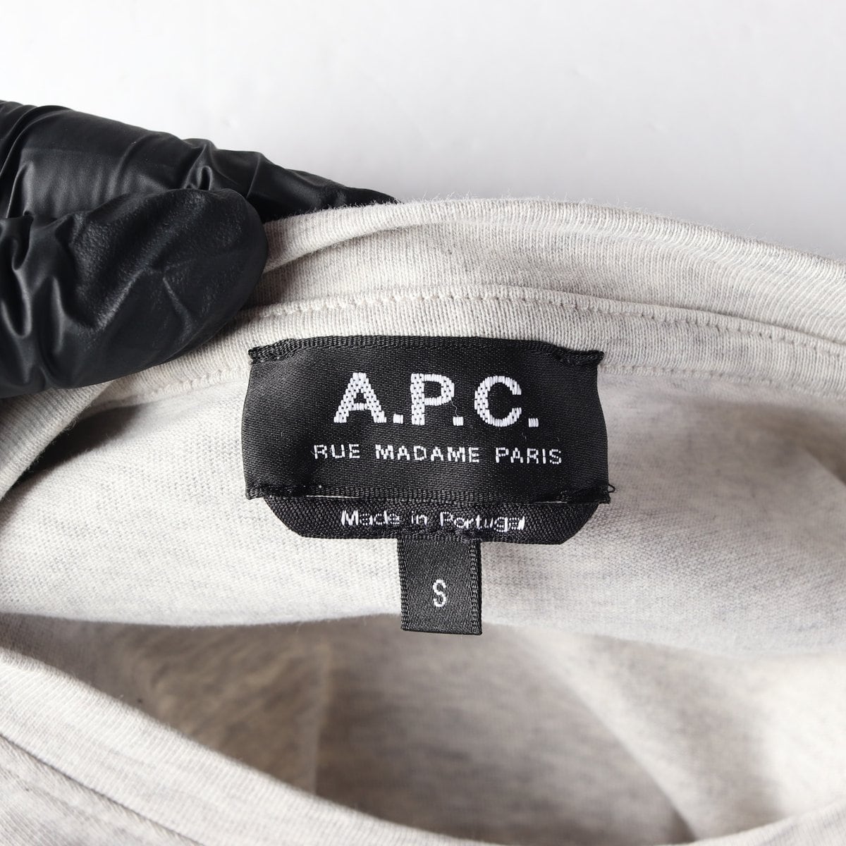 APC 아페쎄 로고 자수 반팔 티셔츠 멜란지그레이 S 상세 이미지 5