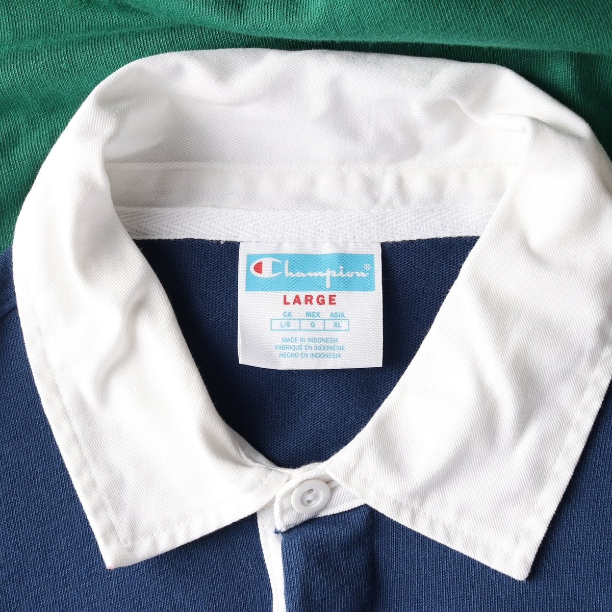 챔피온 컬러블록 럭비 긴팔 카라티 폴로 티셔츠 L 상세 이미지 5