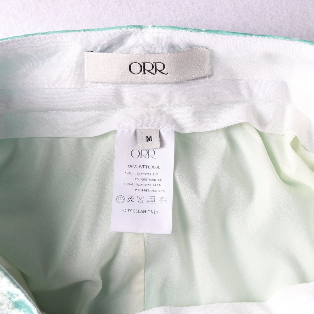 ORR 오르 벨벳 스트레이트 슬랙스 애플 그린 M 상세 이미지 6