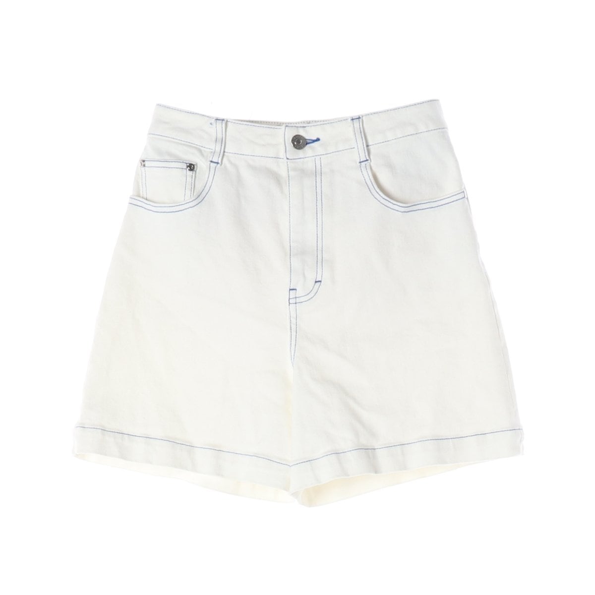 스텔라 맥카트니 블루 스티지 화이트 데님 쇼츠 청반바지 W26 상세 이미지 1