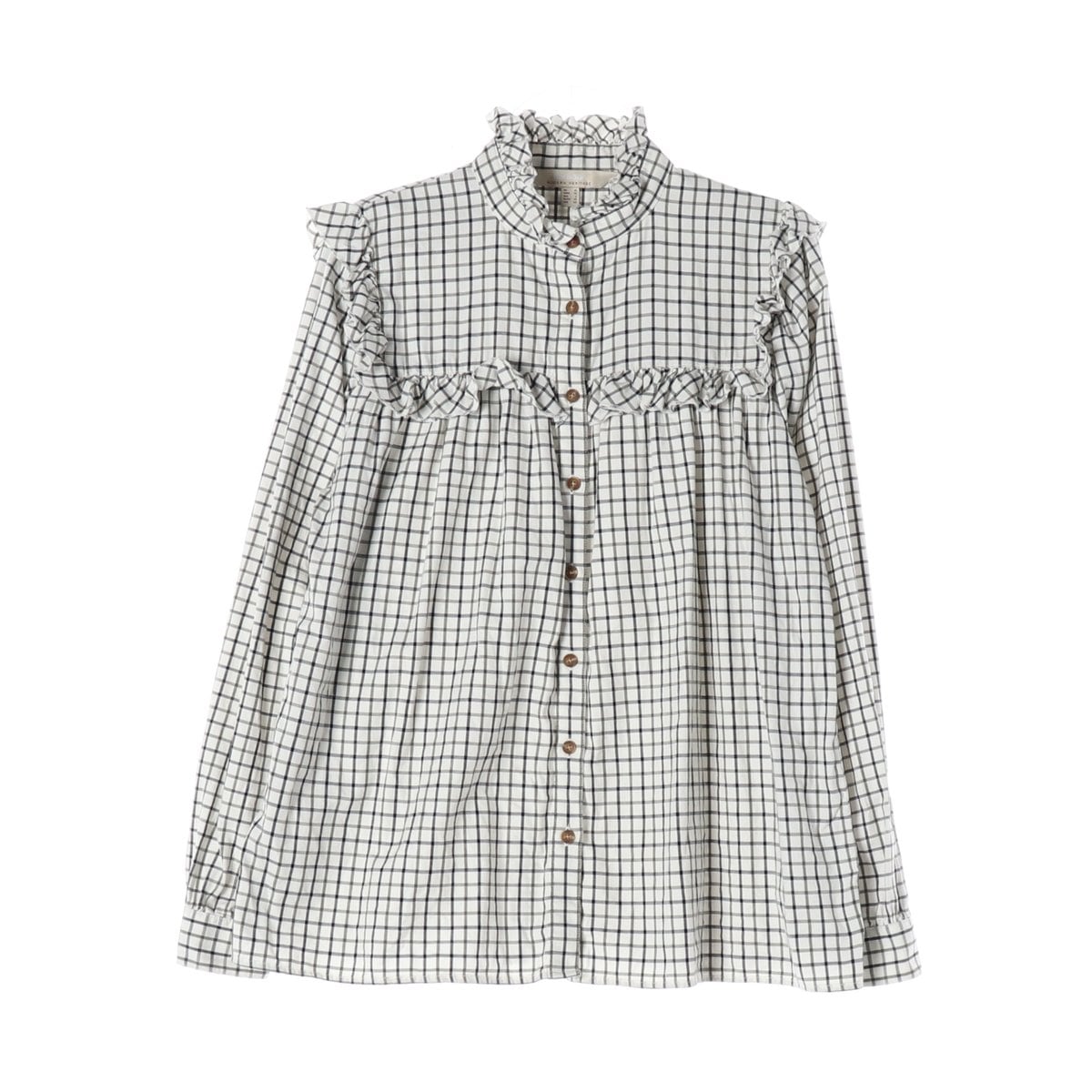 바버 22FW Mara 마라 셔츠 러플 체크 블라우스  상세 이미지 1
