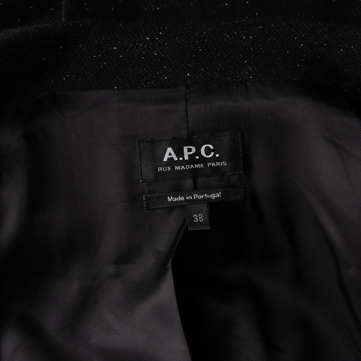 APC 아페쎄 울 실크 펄 더블 블레이저 자켓 재킷 블랙 상세 이미지 6