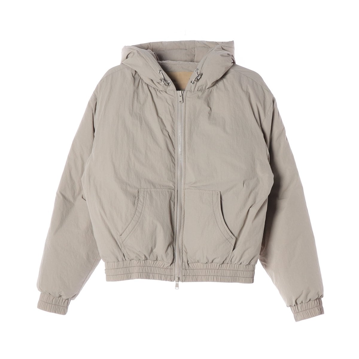 마뗑킴 22FW 백로고 덕다운 크롭 후드 다운 재킷 숏 패딩 베이지 상세 이미지 1