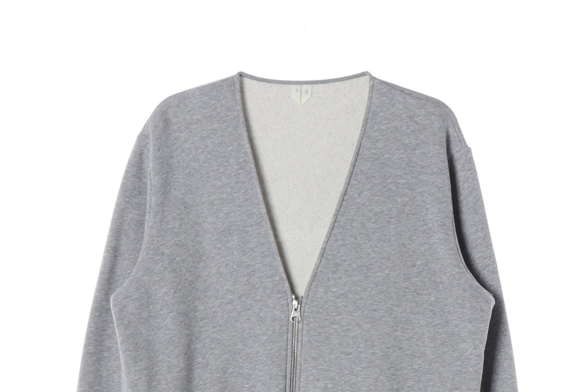 아르켓 브이넥 2WAY 집업 맨투맨 스웨트셔츠 가디건 멜란지그레이 XS 이미지 3