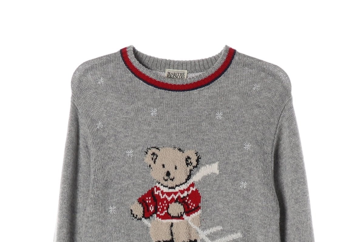 마리떼 프랑소와 저버 24FW 스키 베어 니트 스웨터 그레이 S 상세 이미지 3