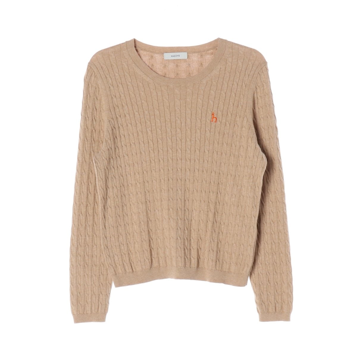 헤지스 25SS 라운드 케이블 꽈배기 니트 스웨터 베이지 M 이미지 1