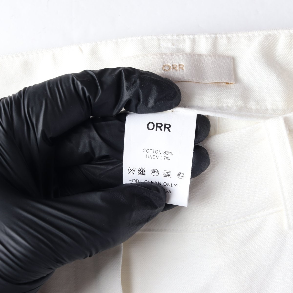 ORR 오르 코튼 린넨 투턱 슬랙스 팬츤 화이트 S 이미지 7