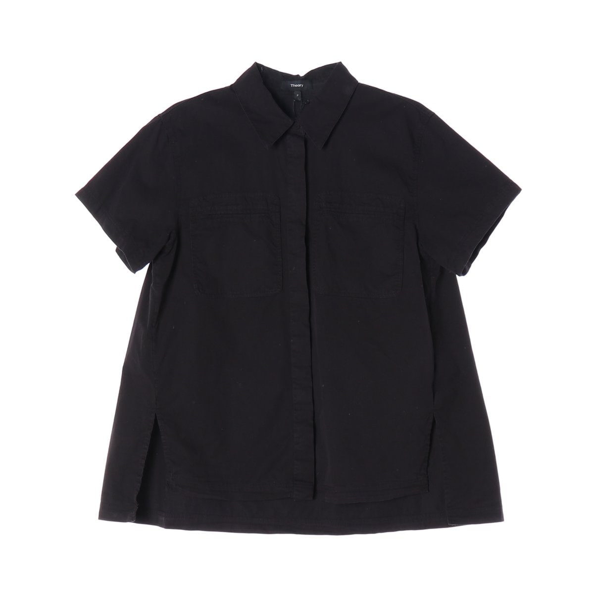 (새상품) 띠어리 포켓 오버핏 반팔 셔츠 블라우스 블랙  이미지 1
