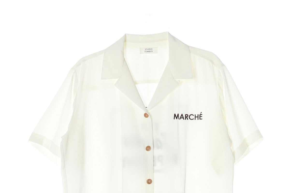 스튜디오 톰보이 MARCHÉ 로고 백 그래픽 프린트 반팔 셔츠 상세 이미지 3