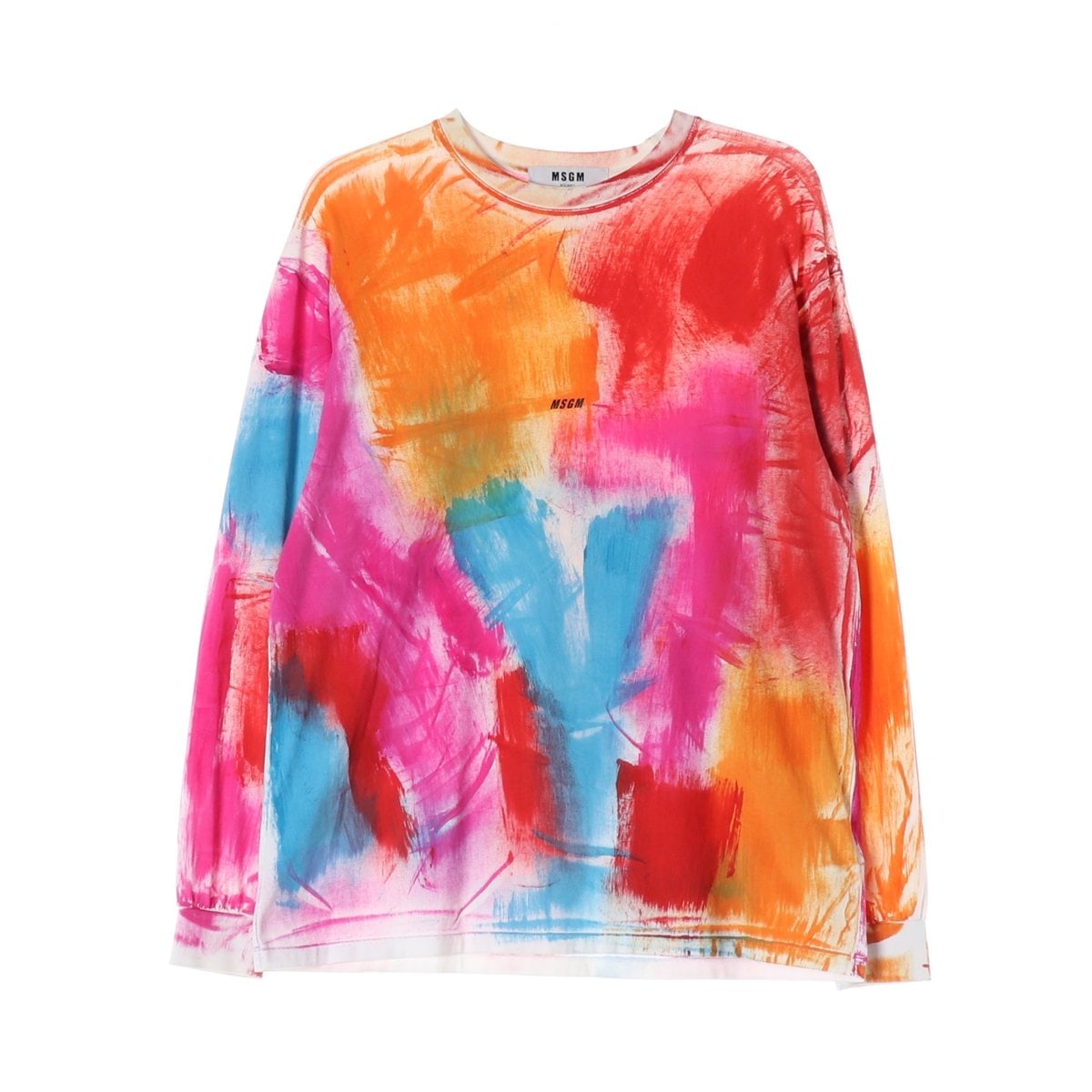MSGM 엠에스지엠 브러시 스트로크 로고 롱슬리브 긴팔 티셔츠 이미지 1