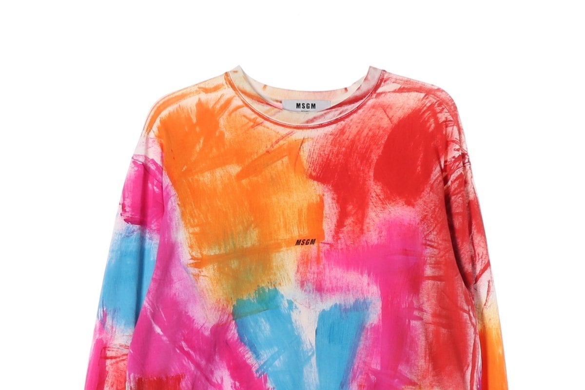 MSGM 엠에스지엠 브러시 스트로크 로고 롱슬리브 긴팔 티셔츠 상세 이미지 3