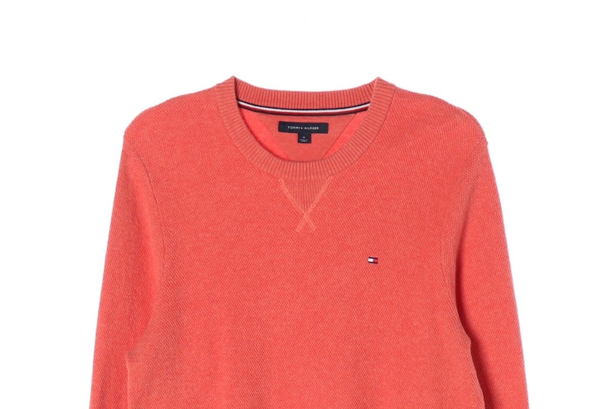 타미힐피거 코튼 라운드 니트 스웨터 코랄 M 상세 이미지 3