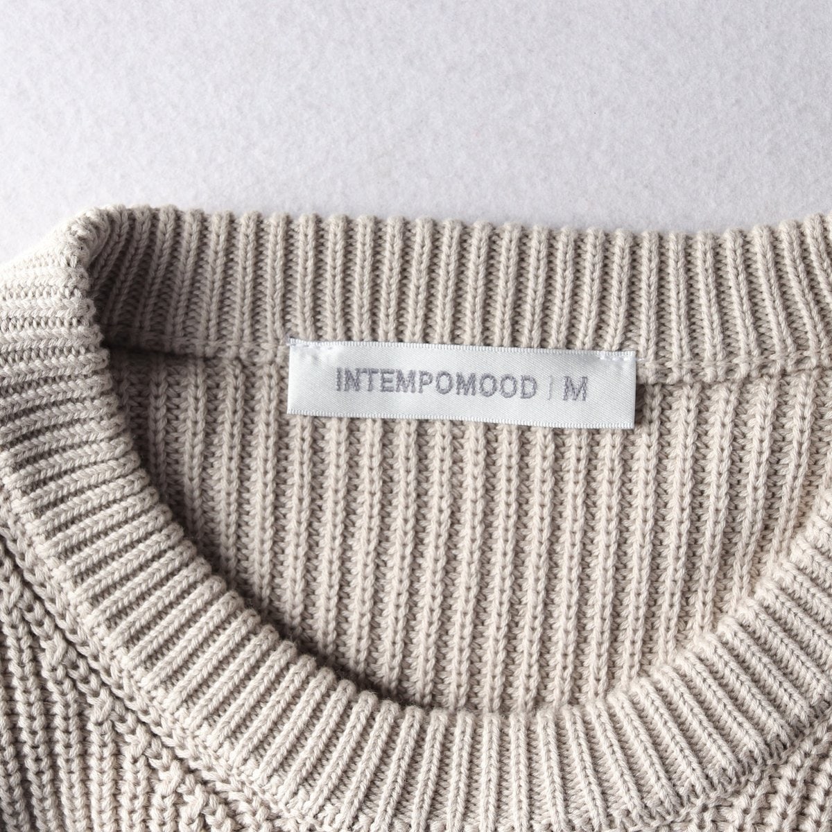 인템포무드 라운드 니트 스웨터 라이트베이지  이미지 5