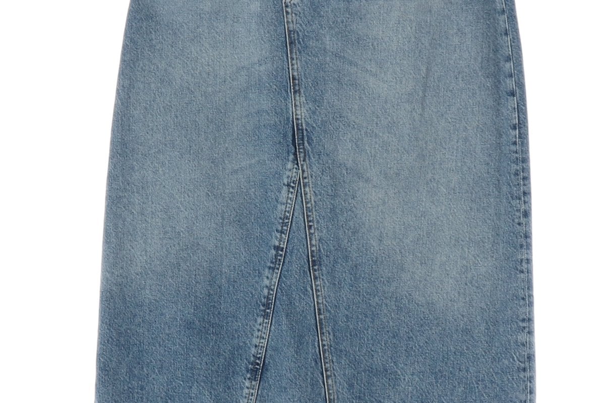 자라 청치마 백슬릿 워싱 롱 데님 스커트 상세 이미지 4
